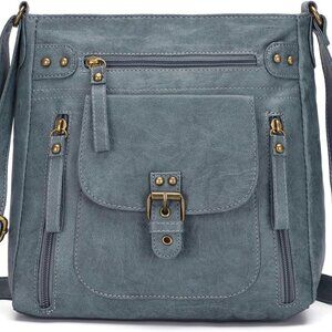 Crossbody Bags for Women, Multi Pocket Shoulder Bags, Medium PU Leather Cross Bo